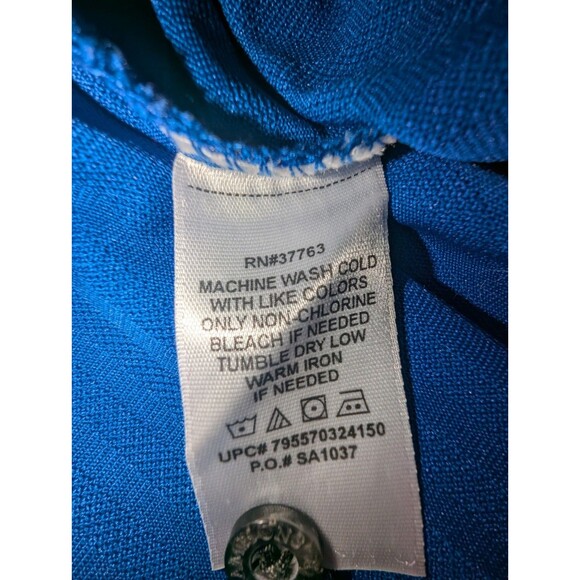 PGA Tour Polo Shirt Mens XL Blue Short Sleeve Three Button Collar Blue Stripes - Picture 11 of 13